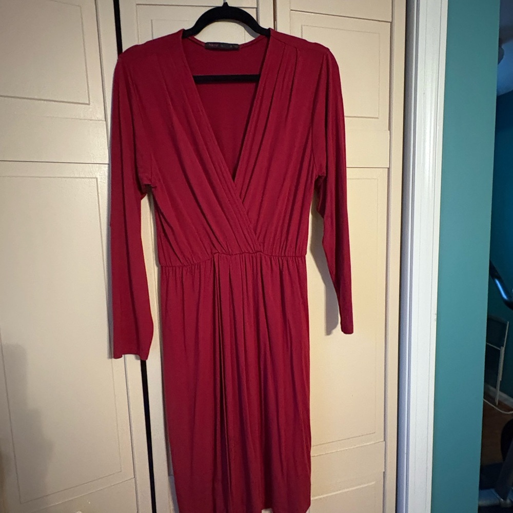 Elegant Red Wrap Dress